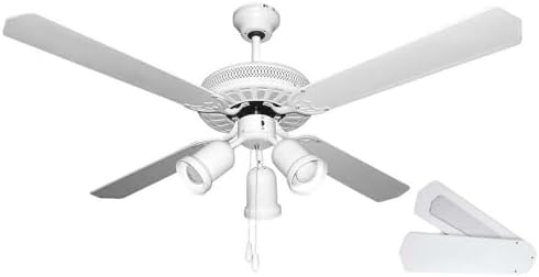  Orbegozo CT 35132 B - Ventilador de techo con luz para sala, 4 palas reversibles, 132 cm de diámetro, 60 W y 3 velocida