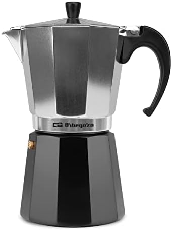 Orgbegozo KFM 1230 - Cafetera italiana de aluminio Negro y Silver para hogar, cocina profesional, fácil uso 12 tazas cap