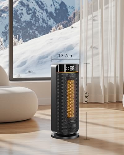 MYCARBON Calefactor Año Nuevo 1000W/1900W con Pantalla LED TEMP Ajustable 5℃-35℃ 32dB Modo ECO Timer 12h Oscilación 70° 