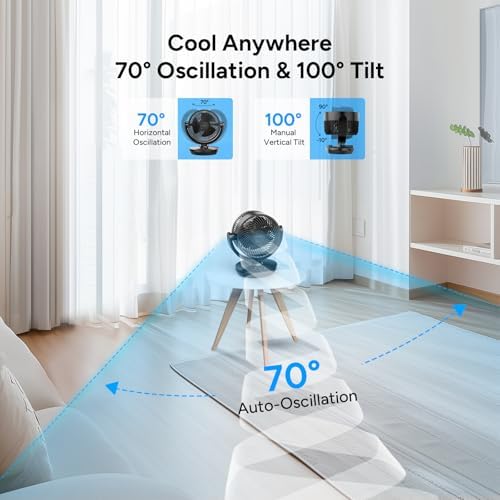 DR.PREPARE Ventilador de Mesa Todo el Año Potente y Silencioso para Oficina y Dormitorio DR.PREPARE Ventilador de Mesa T